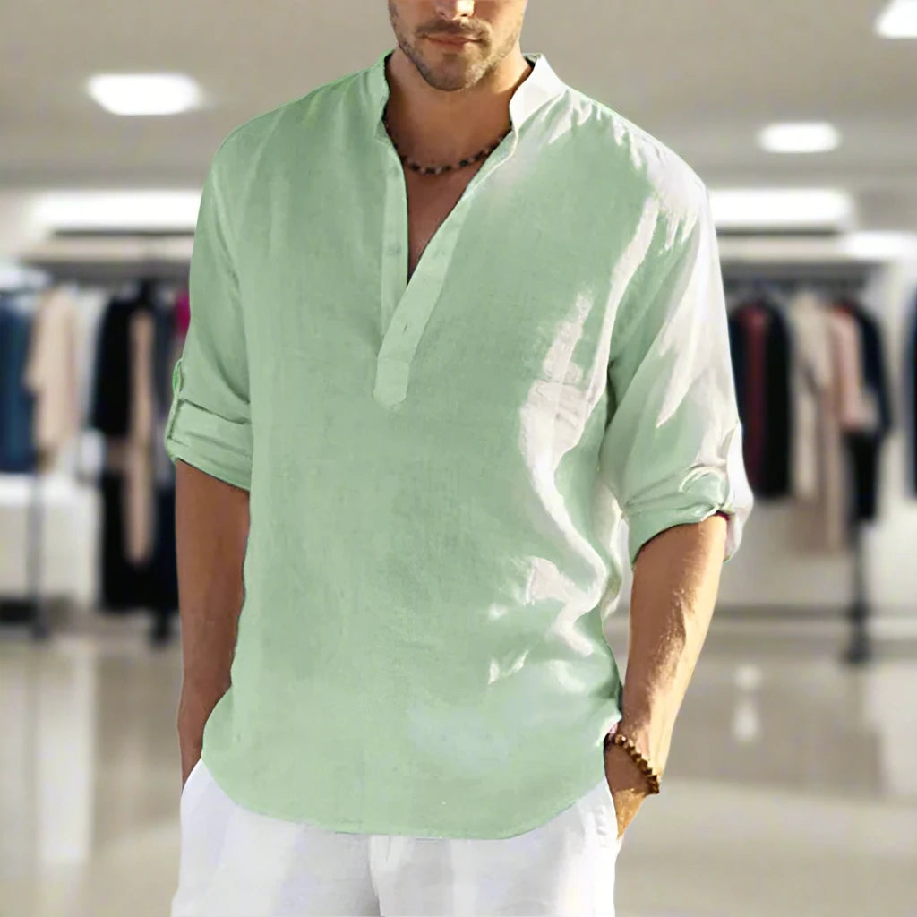 Men's Casual Cotton Linen Shirt