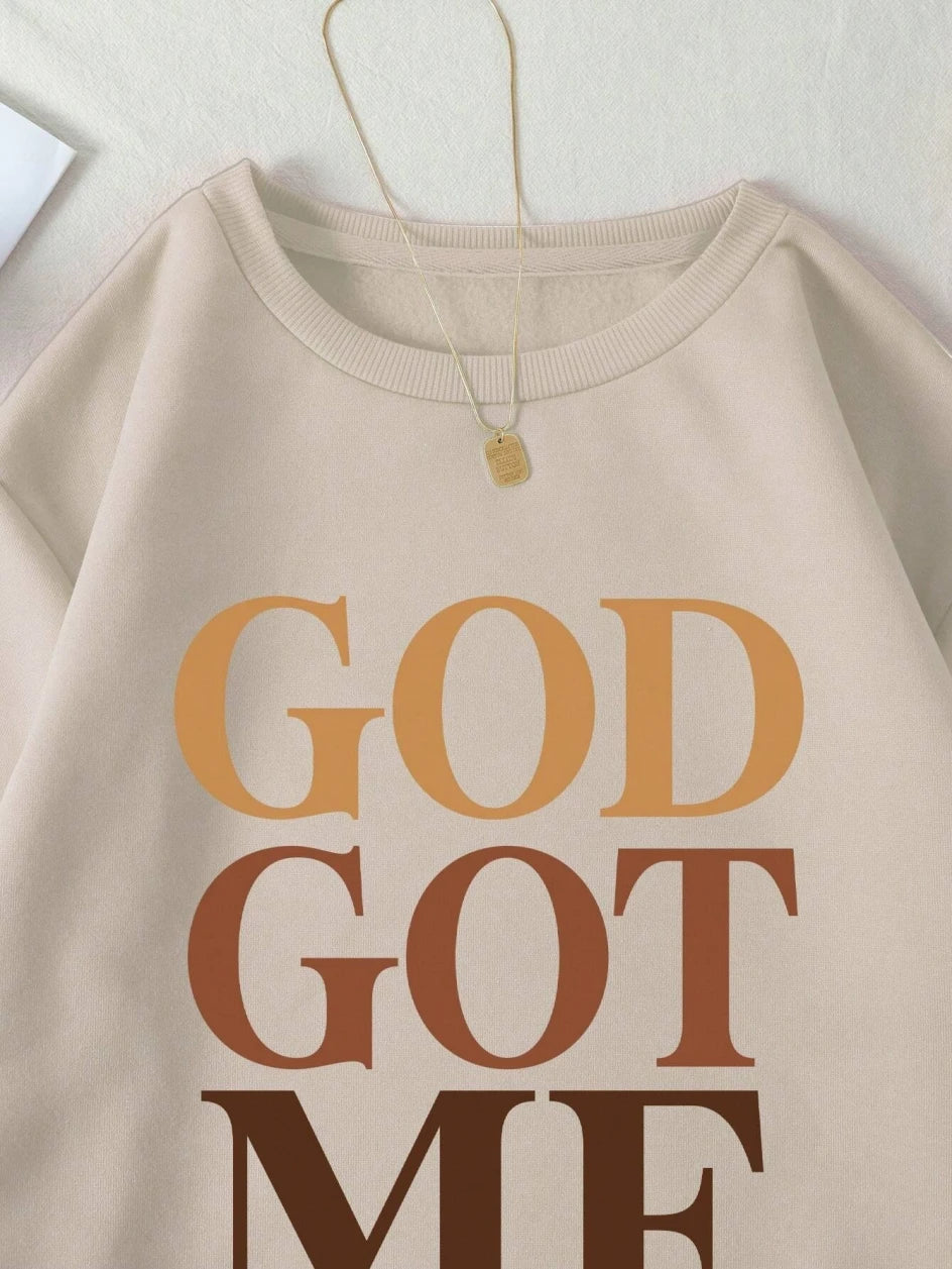 "God Got Me" Printed Sweatshirt Hoodie