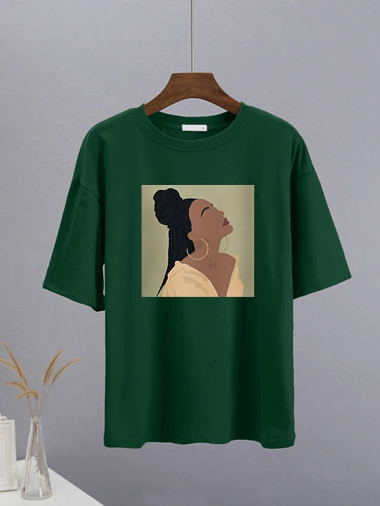 Retro Graphic Printed T-Shirt for Women